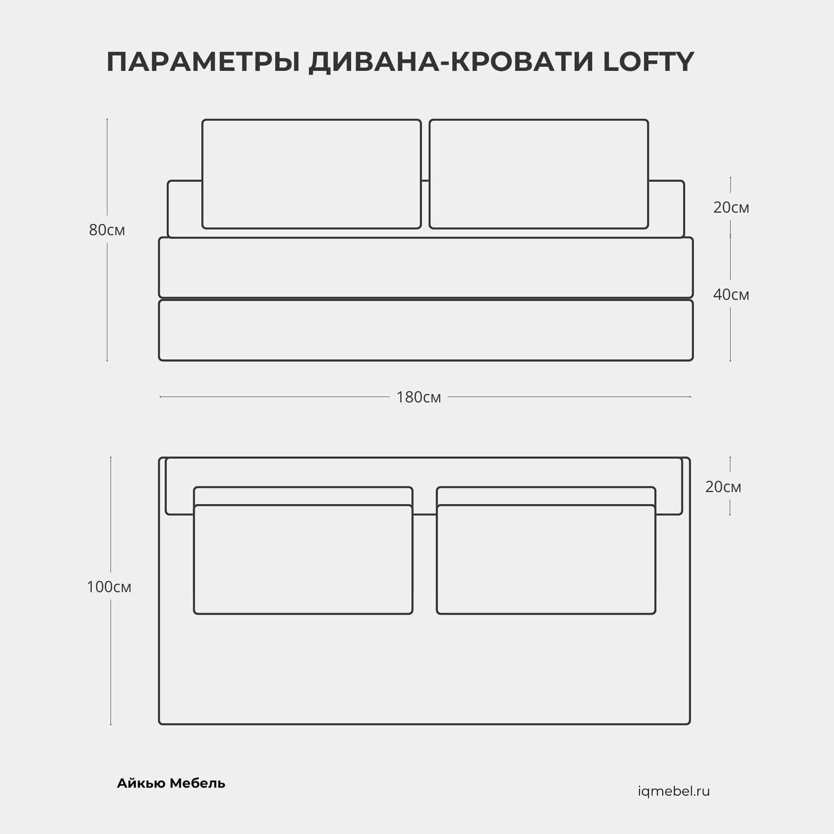Диван-кровать Lofty GRAFIT превью 7